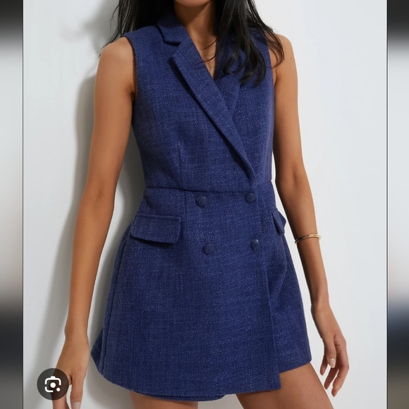 Pomander Place Pants - Pomander Place Sleeveless Navy Tweed Campbell Romper Numerous Sizes Available